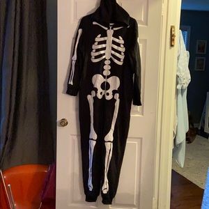 Hooded super soft skeleton costume! Worn once!
